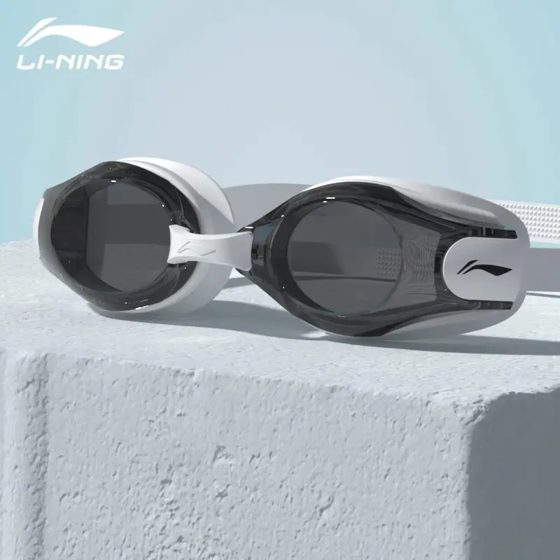Li Ning Swimming Goggles Waterproof and Anti-Fog High-Definition Myopia Degree Men's and Women's Professional Diving Glasses Swimming Cap Set Swimming Wholesale