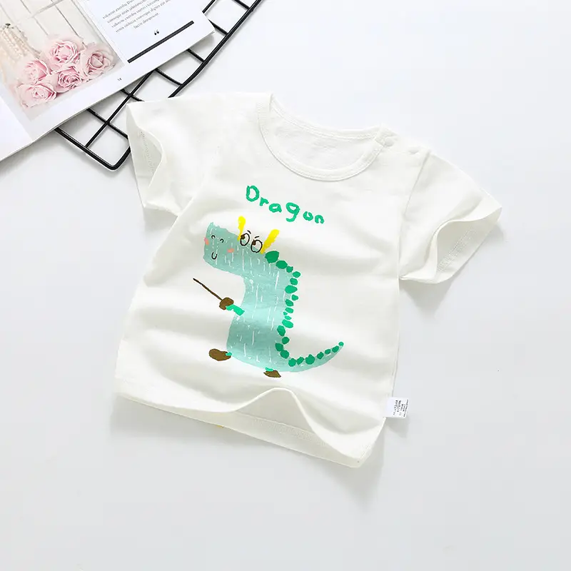 Girls Printed Cotton Round Neck Summer Tops Wholesale - Image 9