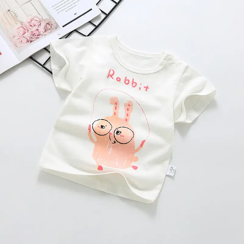 Girls Printed Cotton Round Neck Summer Tops Wholesale - Image 10