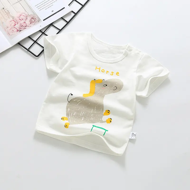 Girls Printed Cotton Round Neck Summer Tops Wholesale - Image 6
