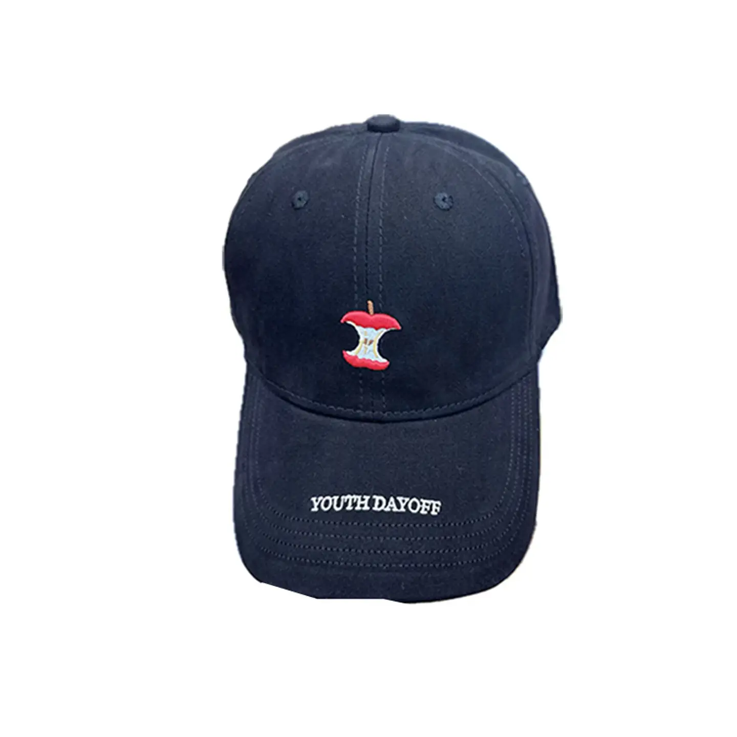 Women's Black Apple Embroidered Baseball Cap Youth Dance - Image 11