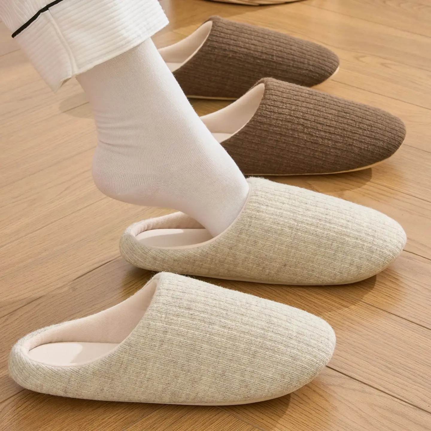 Japanese-Style Silent Cotton Slippers for Women Winter Non-Slip - Image 22