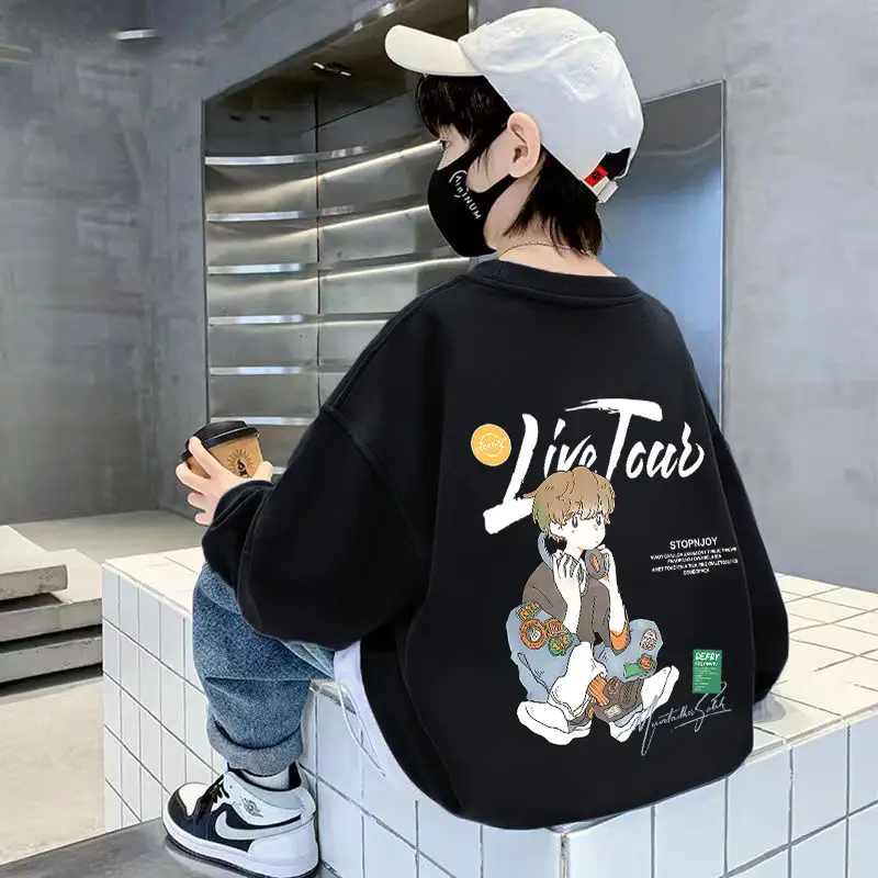 Kids Long Sleeve Cartoon Pullover T-Shirt 2025 Autumn - Image 14