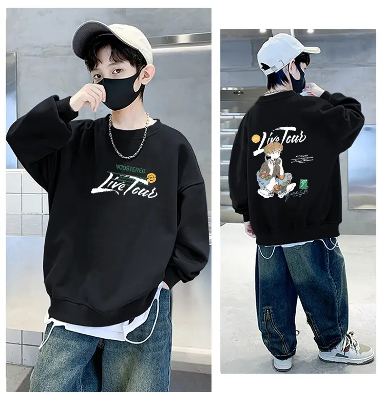 Kids Long Sleeve Cartoon Pullover T-Shirt 2025 Autumn — feature 15