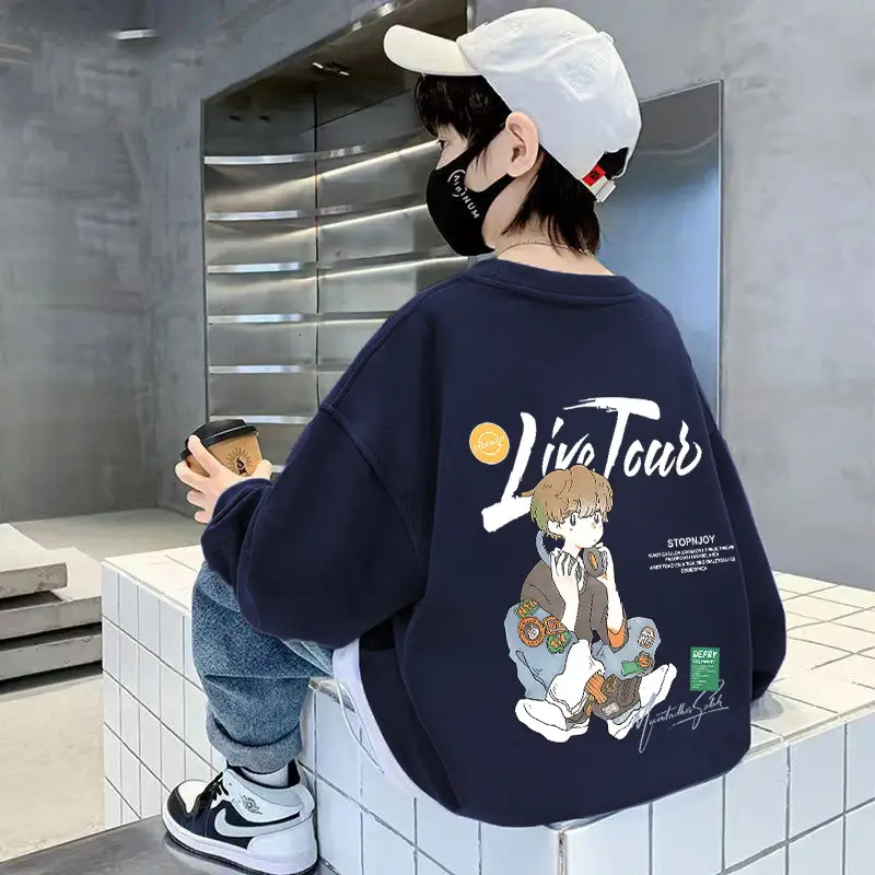 Kids Long Sleeve Cartoon Pullover T-Shirt 2025 Autumn - Image 2