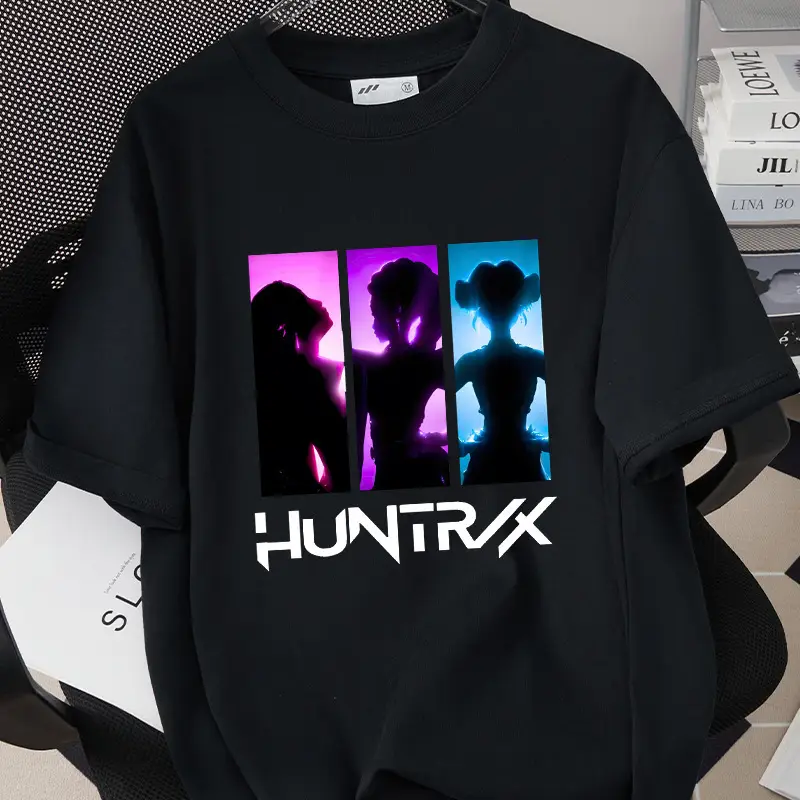 Korean Kpop Graphic T-Shirt Black Short Sleeve for Girls Boys — feature 17