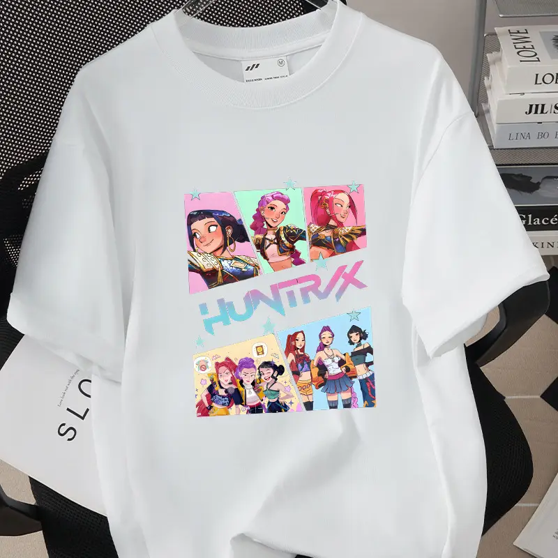 Korean Kpop Graphic T-Shirt Black Short Sleeve for Girls Boys — feature 23