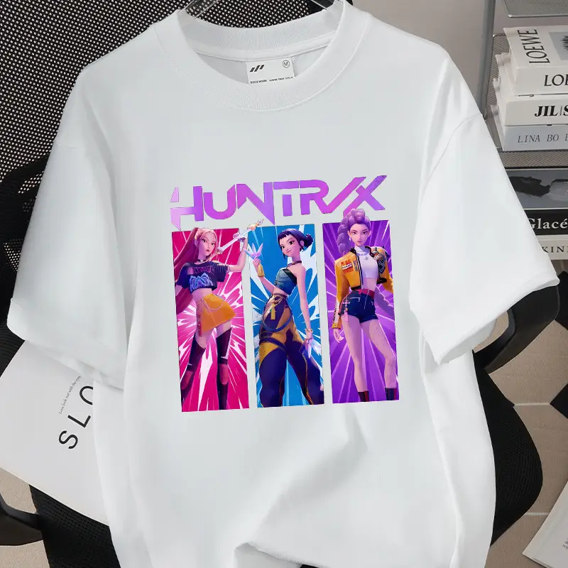 Korean Kpop Graphic T-Shirt Black Short Sleeve for Girls Boys — feature 25
