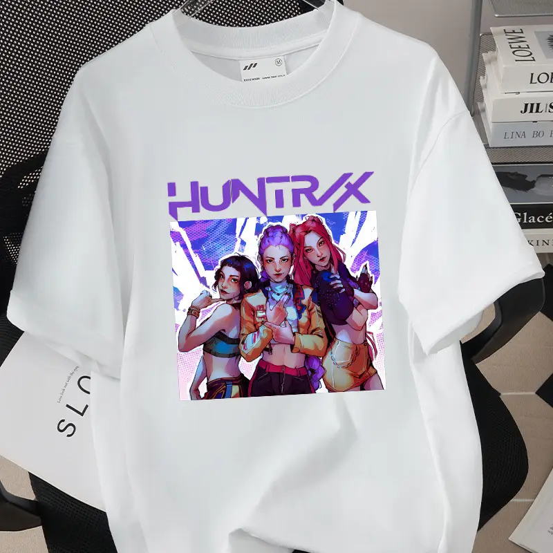 Korean Kpop Graphic T-Shirt Black Short Sleeve for Girls Boys — feature 27
