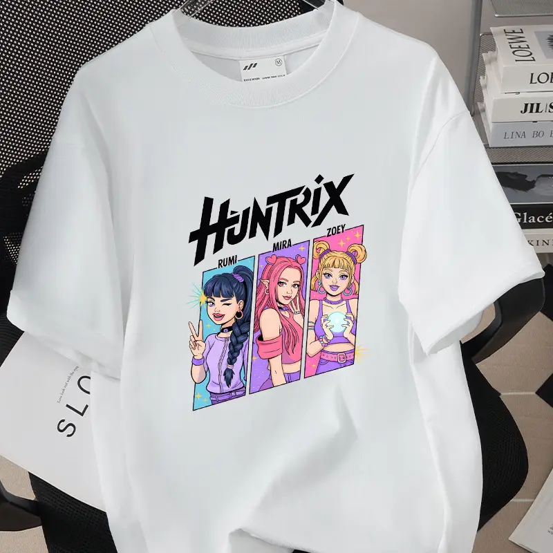 Korean Kpop Graphic T-Shirt Black Short Sleeve for Girls Boys — feature 29