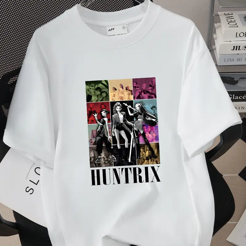 Korean Kpop Graphic T-Shirt Black Short Sleeve for Girls Boys - Image 11