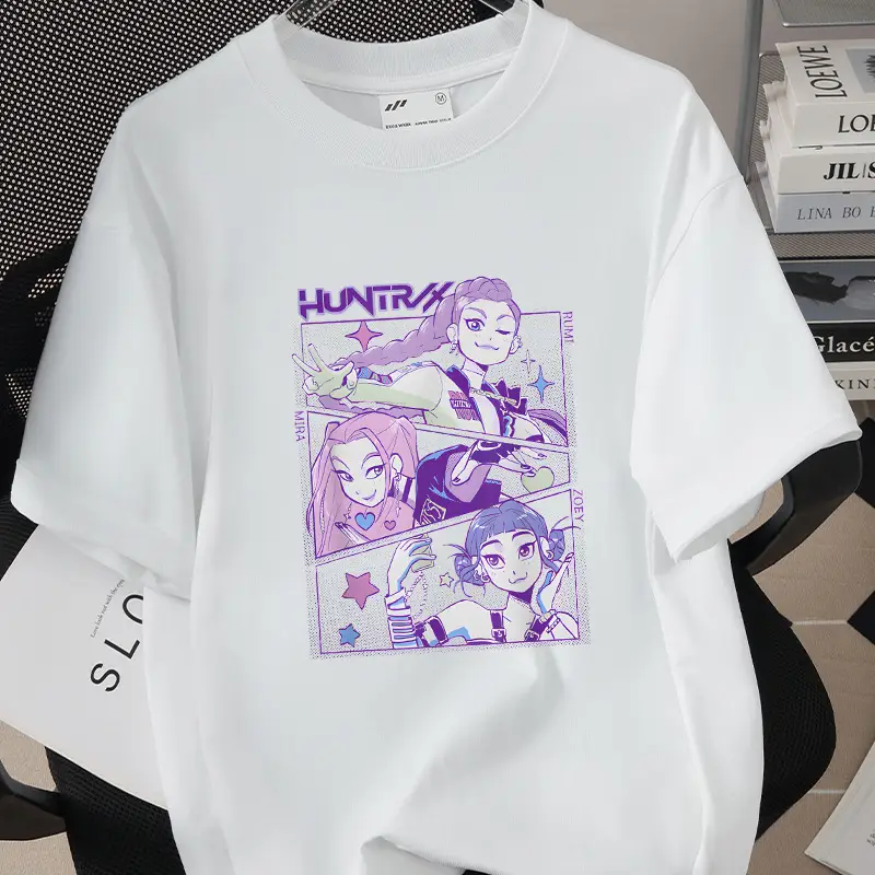 Korean Kpop Graphic T-Shirt Black Short Sleeve for Girls Boys - Image 13