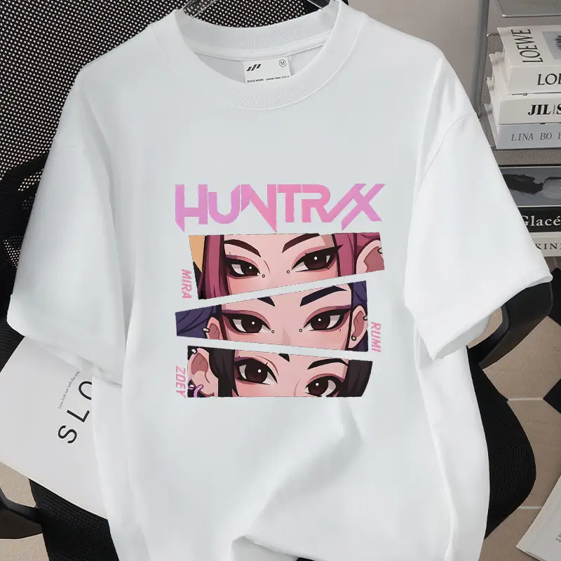 Korean Kpop Graphic T-Shirt Black Short Sleeve for Girls Boys - Image 15