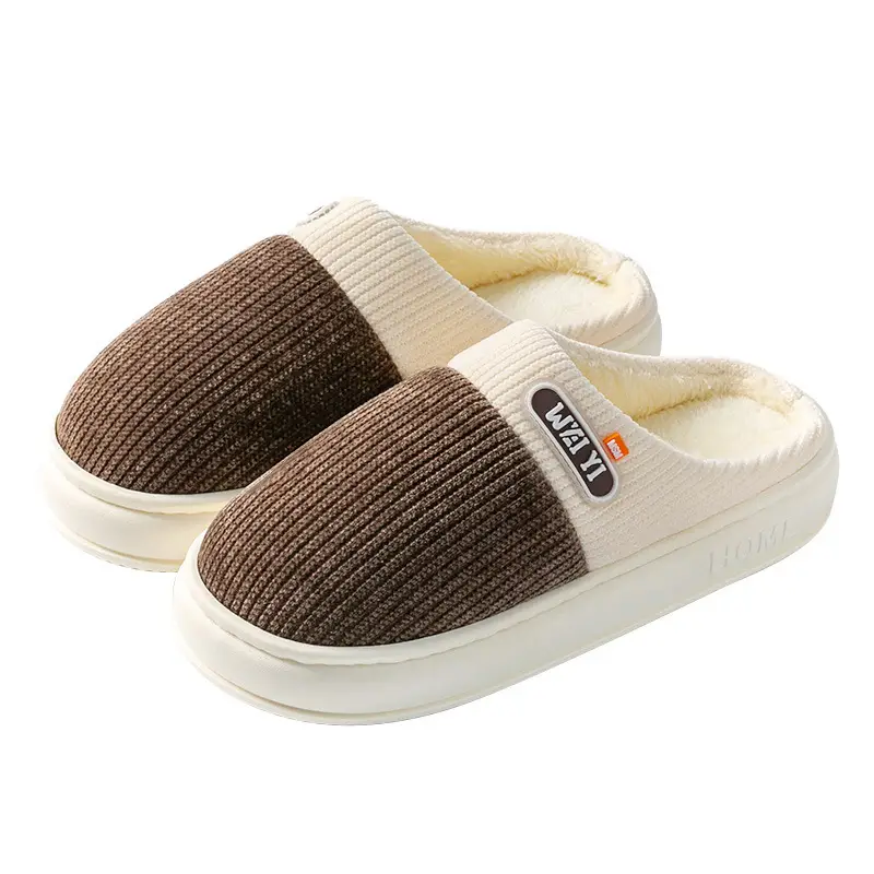 Winter Fleece Lined Cotton Slippers for Men Women - Image 8