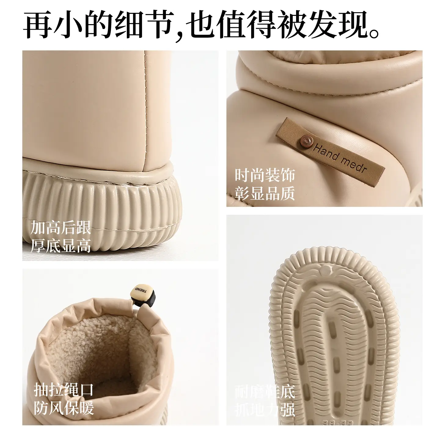 Women Cotton Waterproof Slippers Indoor Warm Non-Slip