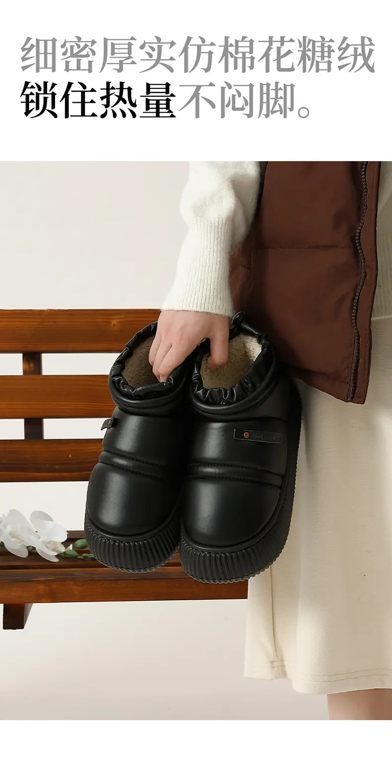 Women Cotton Waterproof Slippers Indoor Warm Non-Slip — feature 30