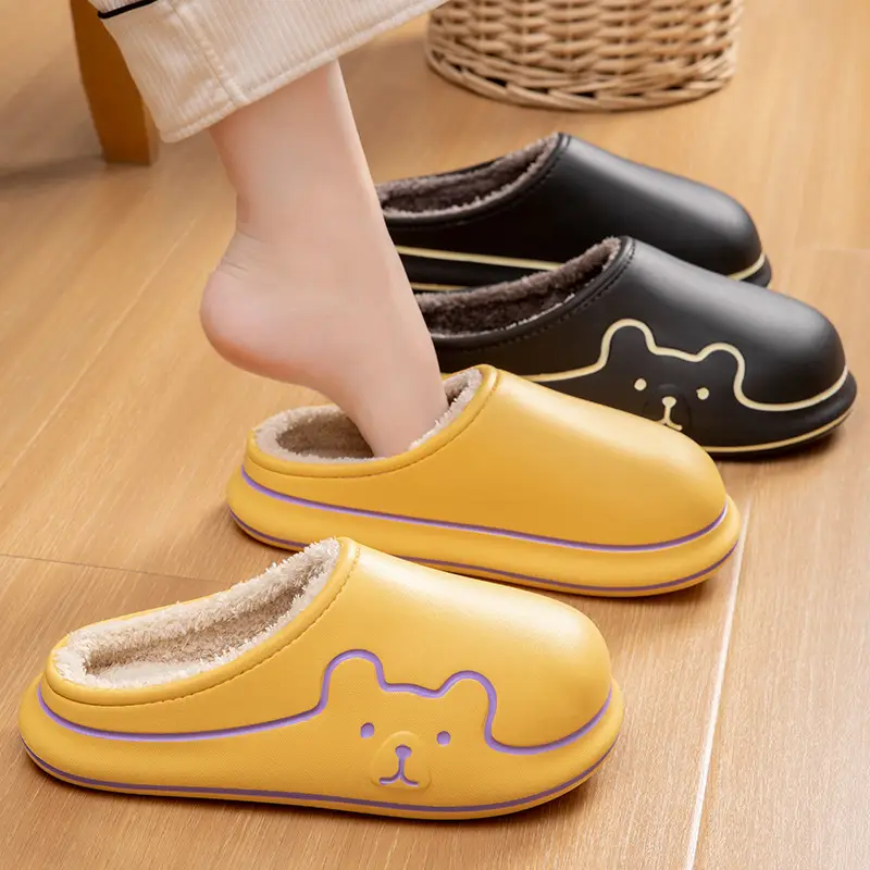 Jialiya Cute Cotton Slippers for Women Autumn and Winter 2025 New Indoor Home Thick-Soled Outer Wear Fleece-Lined Cotton Slippers for Men - Image 12