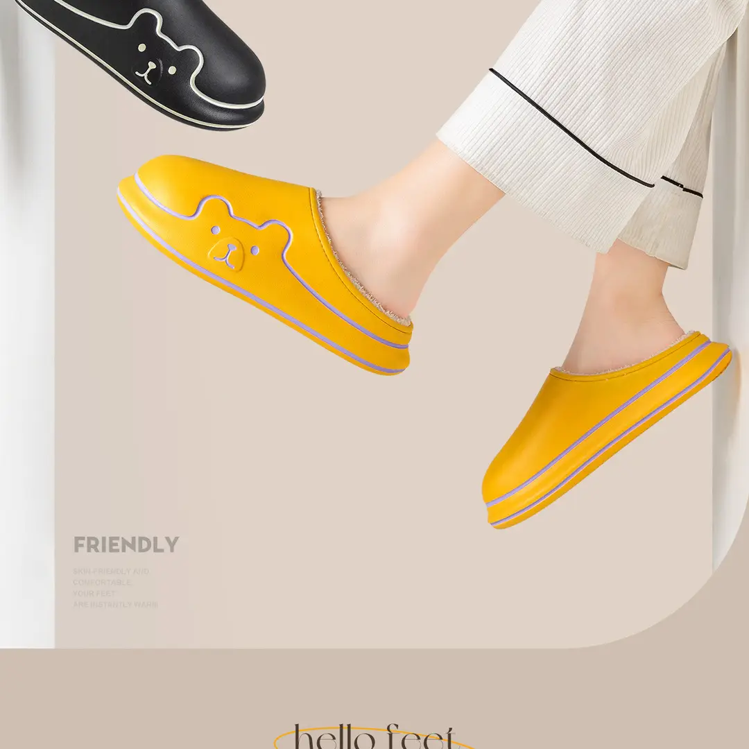Jialiya Cute Cotton Slippers for Women Autumn and Winter 2025 New Indoor Home Thick-Soled Outer Wear Fleece-Lined Cotton Slippers for Men — feature 3