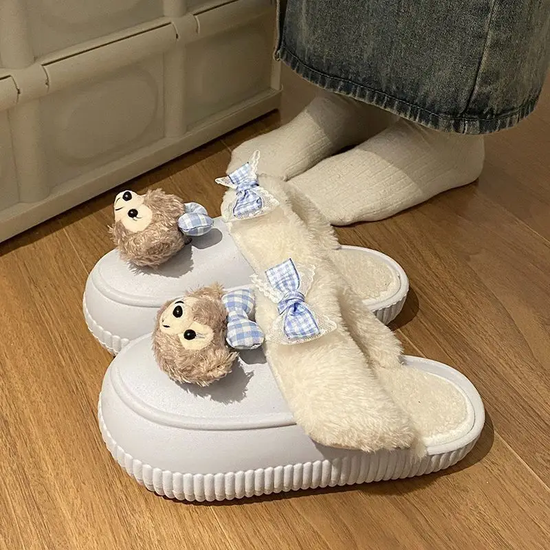 Winter Removable Duffy Bear Slippers for Women - Image 9