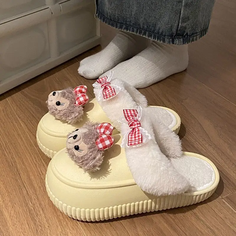 Winter Removable Duffy Bear Slippers for Women - Image 11