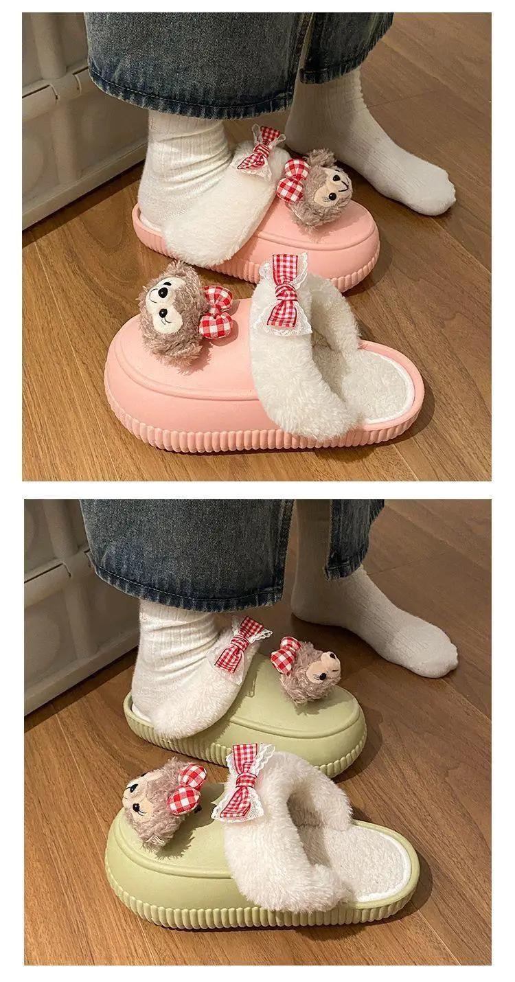 Winter Removable Duffy Bear Slippers for Women — feature 11