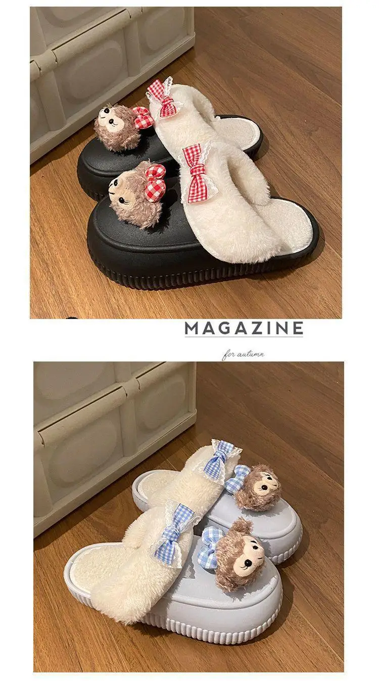 Winter Removable Duffy Bear Slippers for Women — feature 4