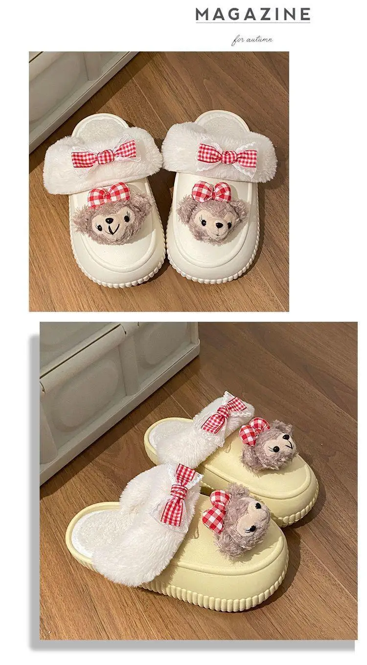 Winter Removable Duffy Bear Slippers for Women — feature 7