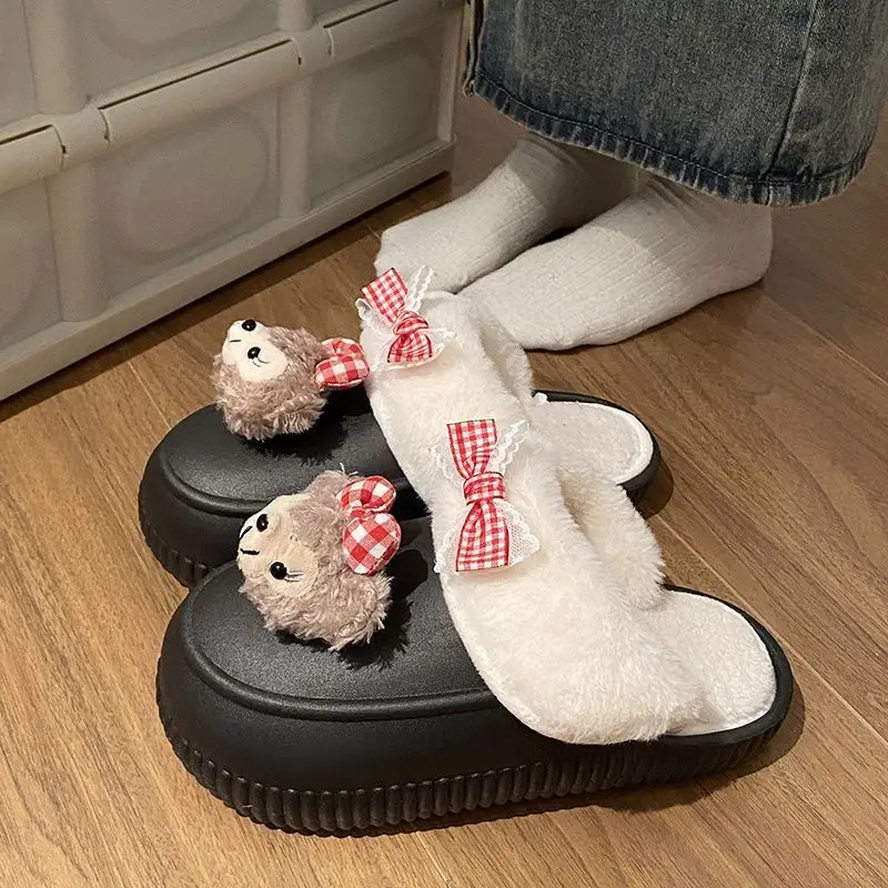 Winter Removable Duffy Bear Slippers for Women - Image 6
