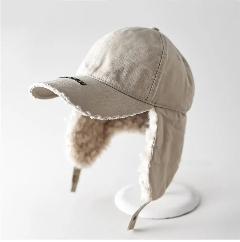 Men Wool Ear Flap Cap Warm Brown — feature 11