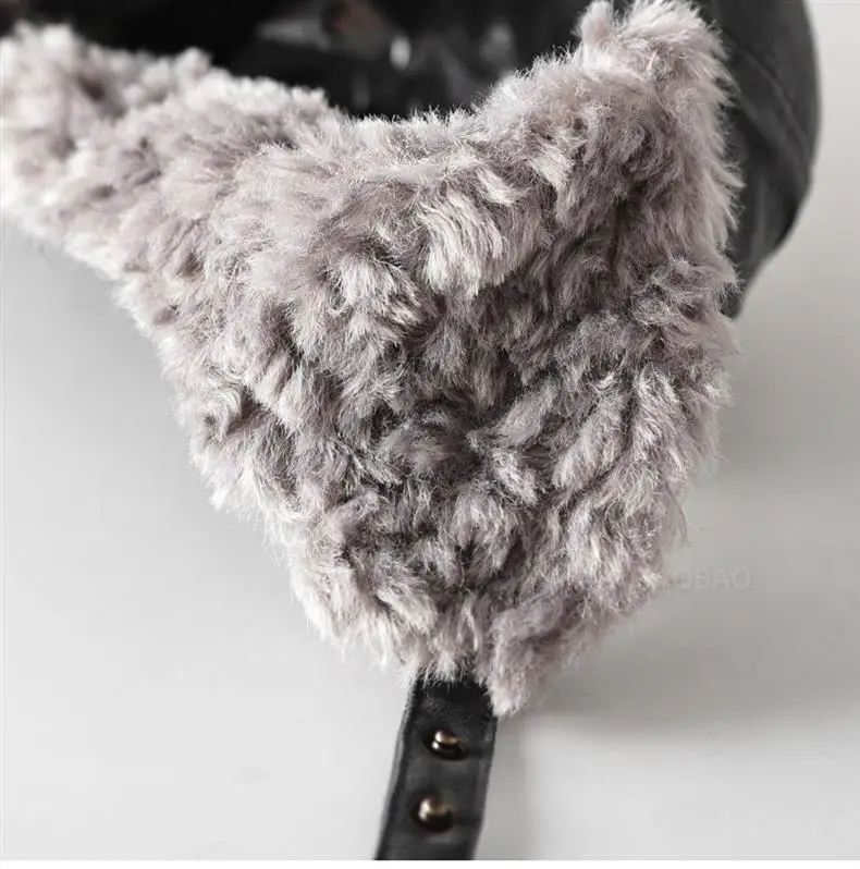 Men Wool Ear Flap Cap Warm Brown — feature 17
