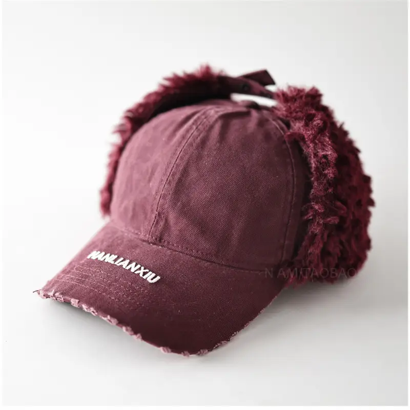Men Wool Ear Flap Cap Warm Brown