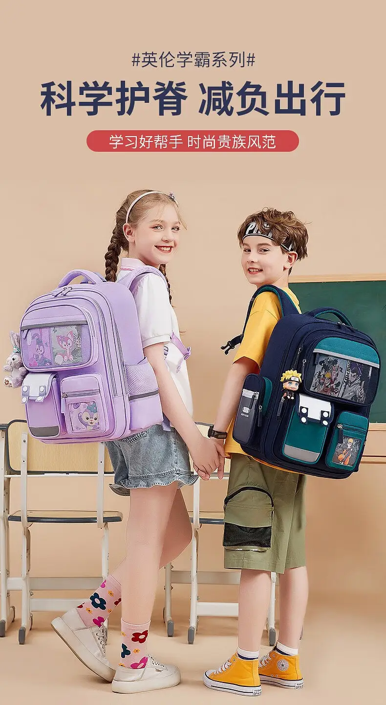 2026 New Model Children's Schoolbag, Elementary School Backpack for Ages 6-12, Naruto Star Delu, Cute, Large Capacity, Spine Protection, Weight Reduction — feature 1