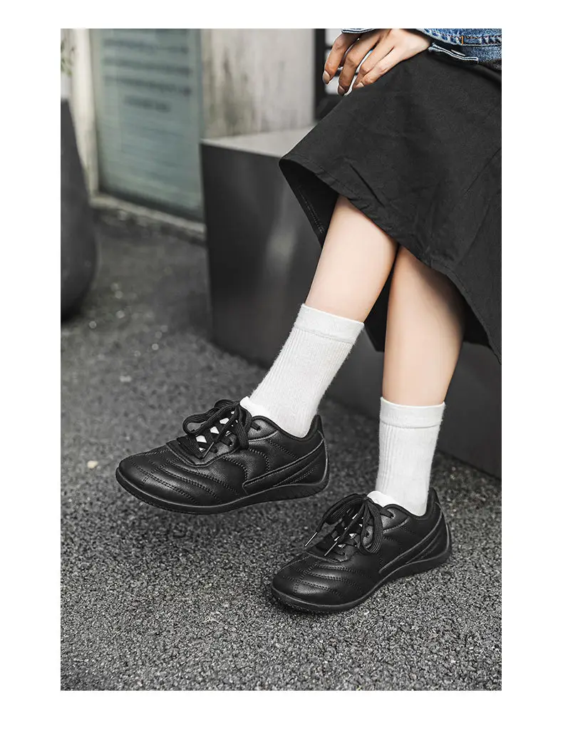 Light Luxury 2025 Autumn Couple Large Size Hong Kong Style Leather Racing Breathable Low-Cut Thick-Soled Sports Sneakers Super Fiber Casual Men — feature 19
