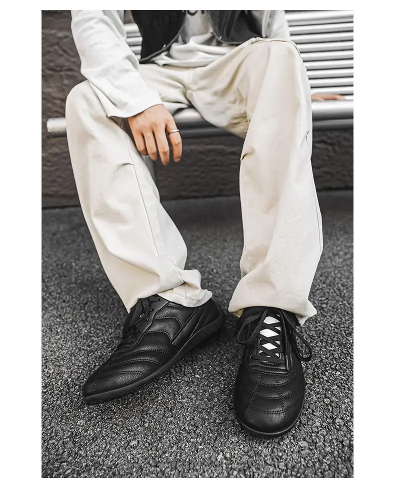 Light Luxury 2025 Autumn Couple Large Size Hong Kong Style Leather Racing Breathable Low-Cut Thick-Soled Sports Sneakers Super Fiber Casual Men — feature 21