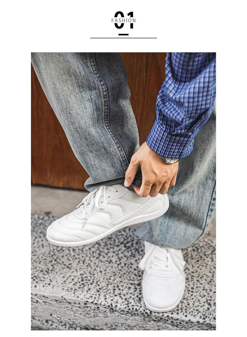 Light Luxury 2025 Autumn Couple Large Size Hong Kong Style Leather Racing Breathable Low-Cut Thick-Soled Sports Sneakers Super Fiber Casual Men — feature 22