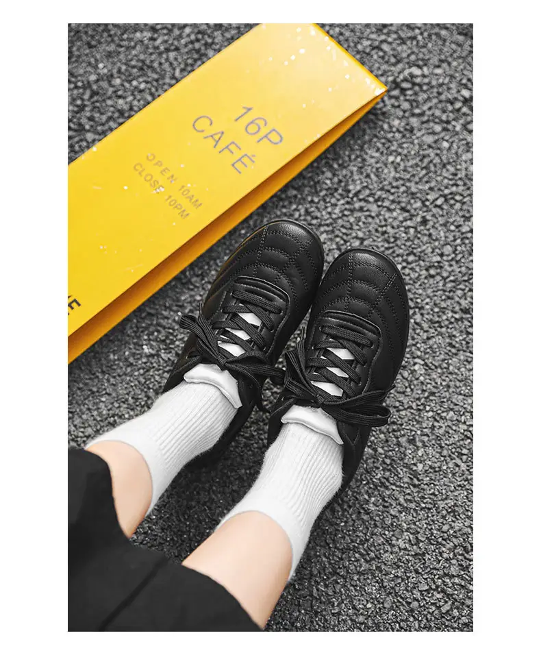 Light Luxury 2025 Autumn Couple Large Size Hong Kong Style Leather Racing Breathable Low-Cut Thick-Soled Sports Sneakers Super Fiber Casual Men — feature 23