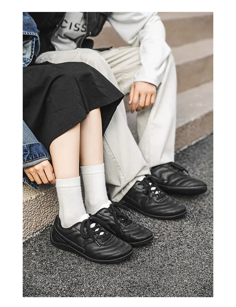 Light Luxury 2025 Autumn Couple Large Size Hong Kong Style Leather Racing Breathable Low-Cut Thick-Soled Sports Sneakers Super Fiber Casual Men — feature 7