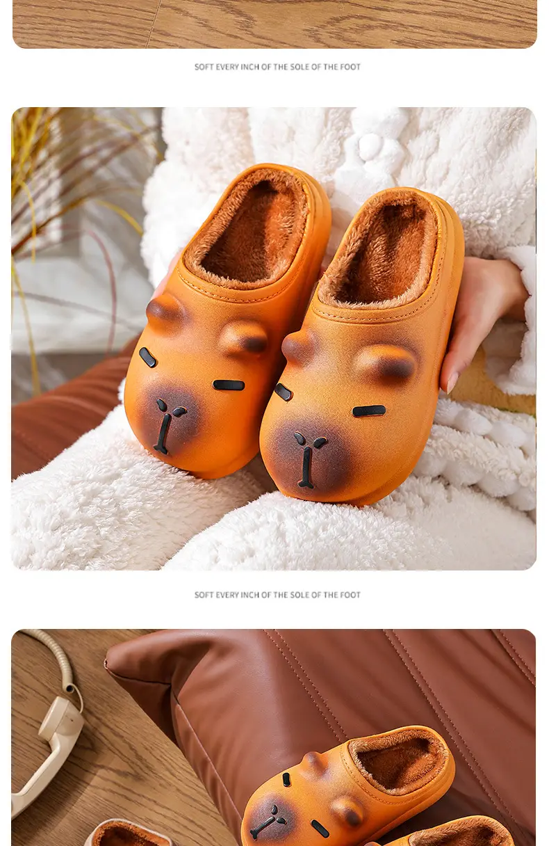 Kapibala Cartoon Slippers for Kids Warm Fleece Lined Waterproof — feature 16