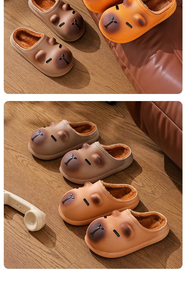 Kapibala Cartoon Slippers for Kids Warm Fleece Lined Waterproof — feature 17