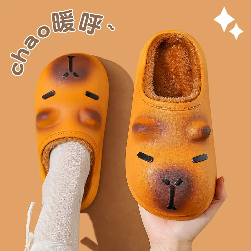 Kapibala Cartoon Slippers for Kids Warm Fleece Lined Waterproof - Image 2