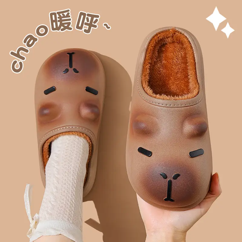 Kapibala Cartoon Slippers for Kids Warm Fleece Lined Waterproof - Image 3