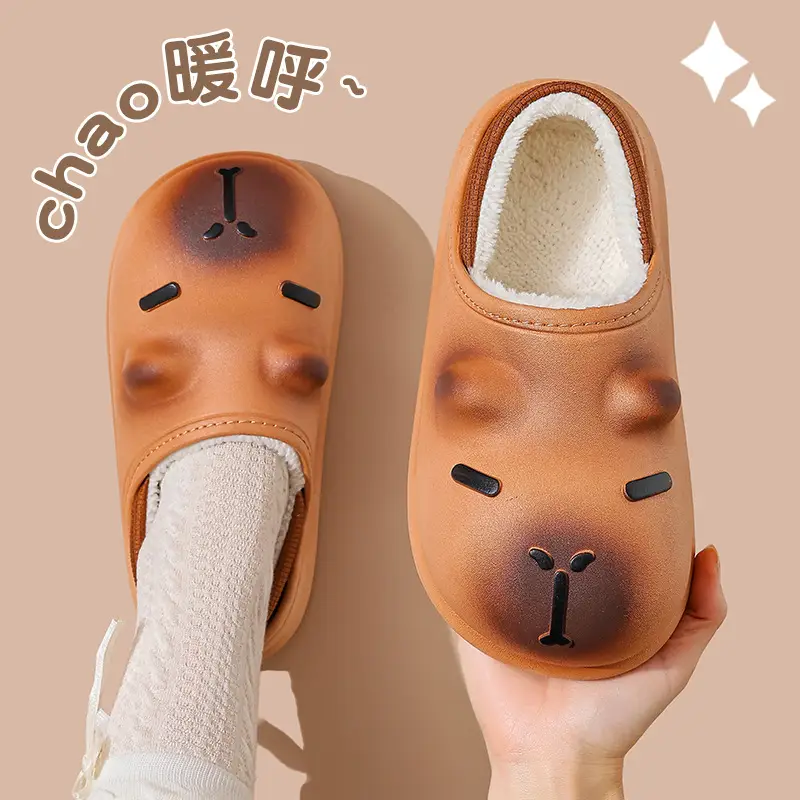 Kapibala Cartoon Slippers for Kids Warm Fleece Lined Waterproof - Image 4