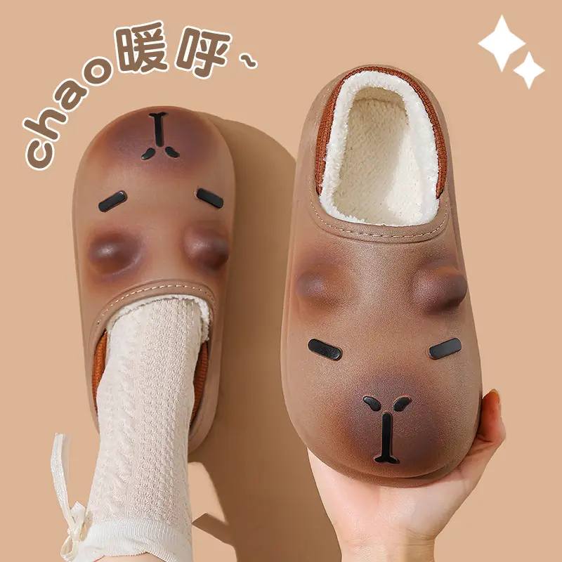 Kapibala Cartoon Slippers for Kids Warm Fleece Lined Waterproof - Image 6