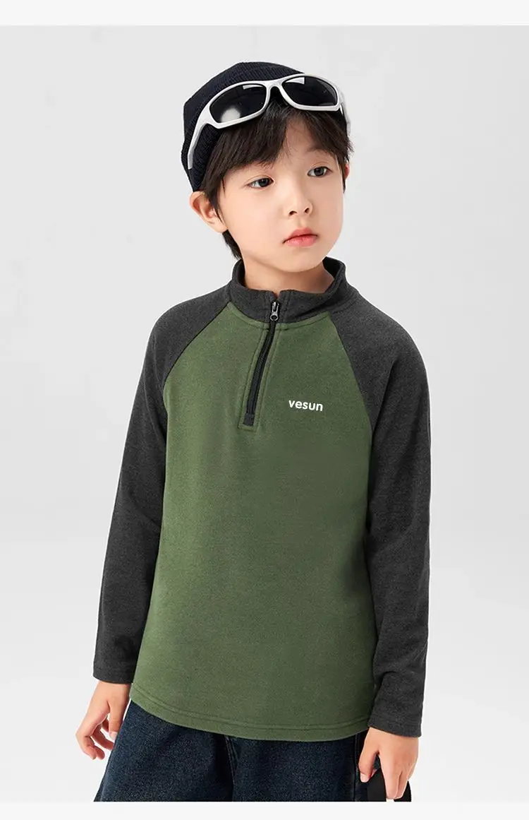 Kids Velvet Half Turtleneck Grey Black Medium Large — feature 16