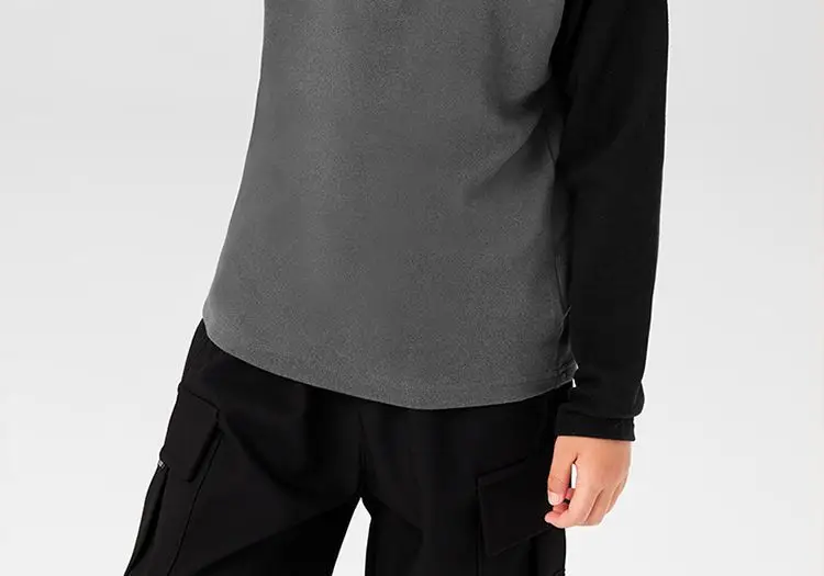 Kids Velvet Half Turtleneck Grey Black Medium Large — feature 2