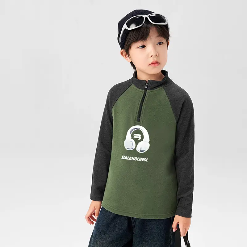 Kids Velvet Half Turtleneck Grey Black Medium Large - Image 10