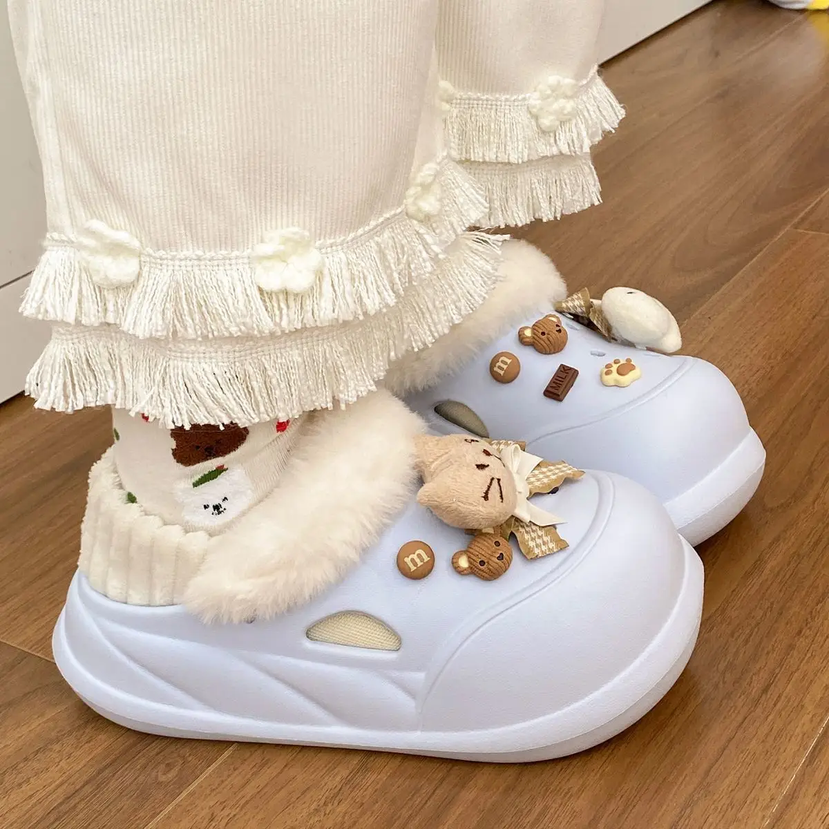 Women Warm Cat Fish Soft Slippers White Blue — feature 31