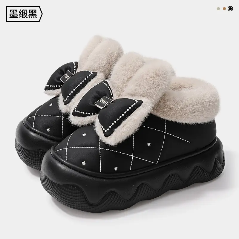 2026 New Model Cotton Slippers for Women, Warm, Closed-Toe, Autumn and Winter Indoor Home Use, Waterproof, Non-Slip, Outdoor Wear, Closed-Back Maternity Cotton Shoes - Image 2