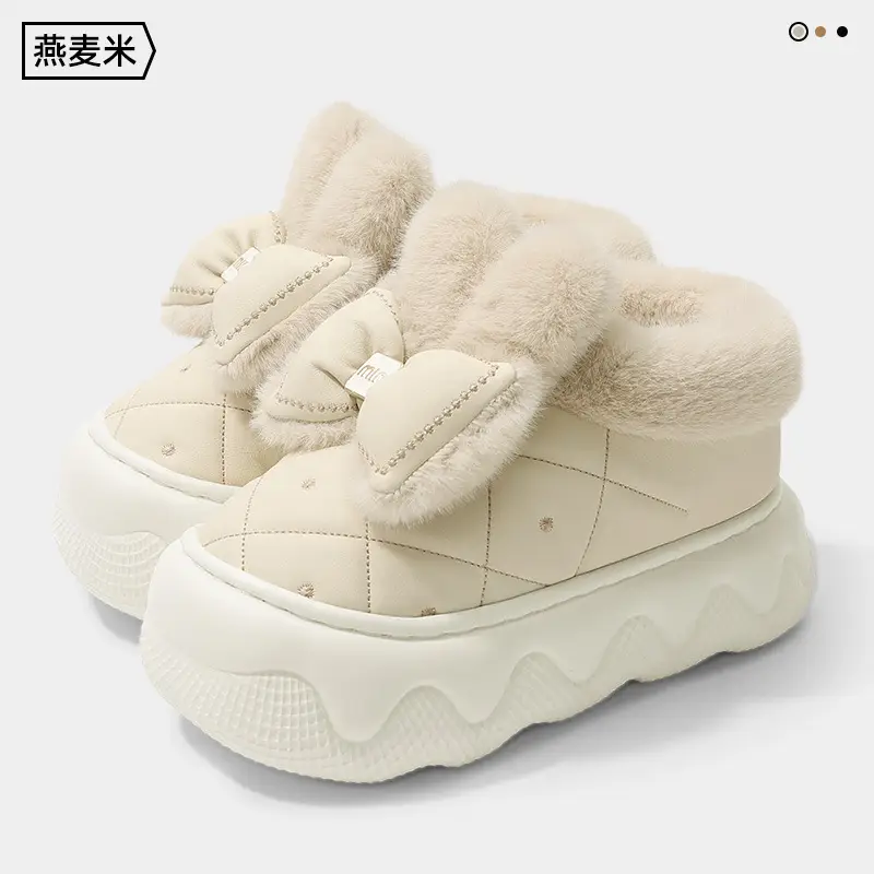 2026 New Model Cotton Slippers for Women, Warm, Closed-Toe, Autumn and Winter Indoor Home Use, Waterproof, Non-Slip, Outdoor Wear, Closed-Back Maternity Cotton Shoes - Image 3