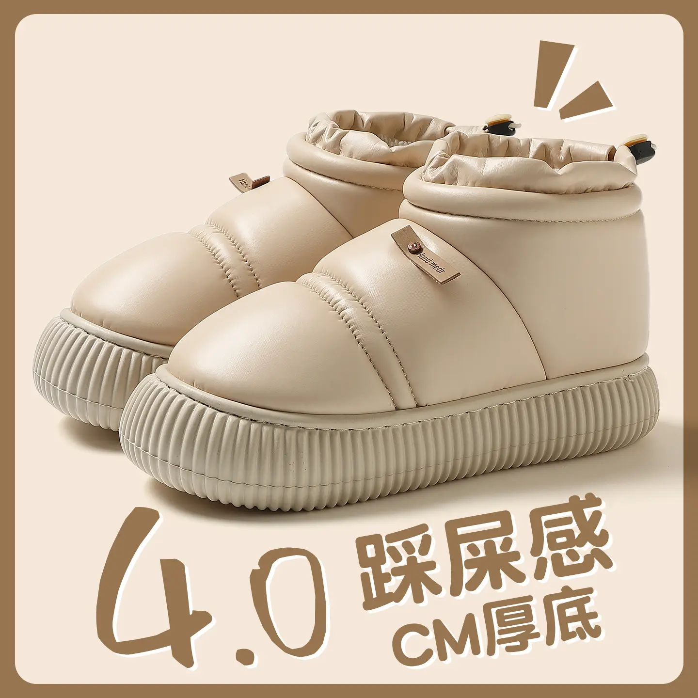 Women Closed Heel Waterproof Cotton Slippers Winter Indoor